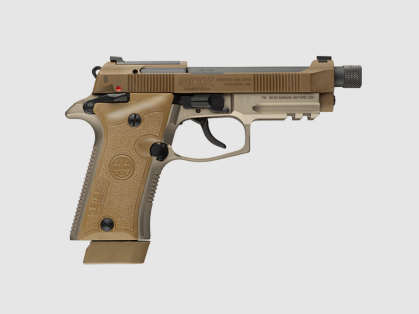 Beretta 80X Cheetah Tactical, RDO Ready, .380 Auto, SA/DA, MT1/2"x28, 15-rds, FDE