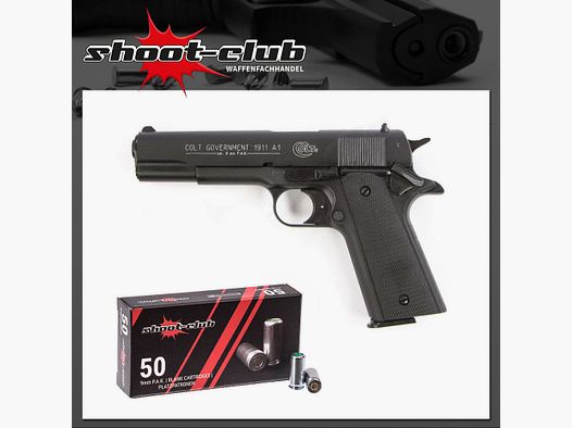 Colt Government 1911 A1 brüniert 9 mm P.A.K. + Platzpatronen