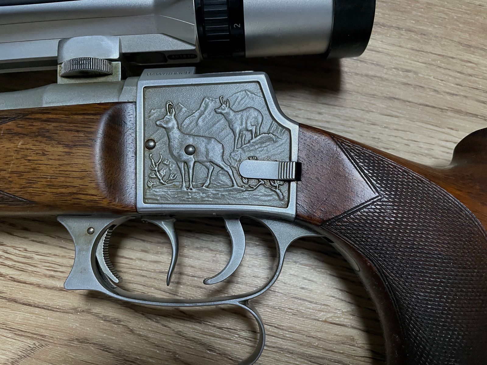 Wüthrich Blockbüchse 7.65 R, Linksschaft mit ZF Zeiss 