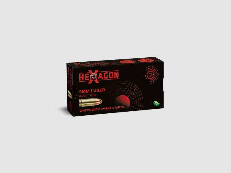 GECO 9 mm Luger Hexagon 8,0g/124gr