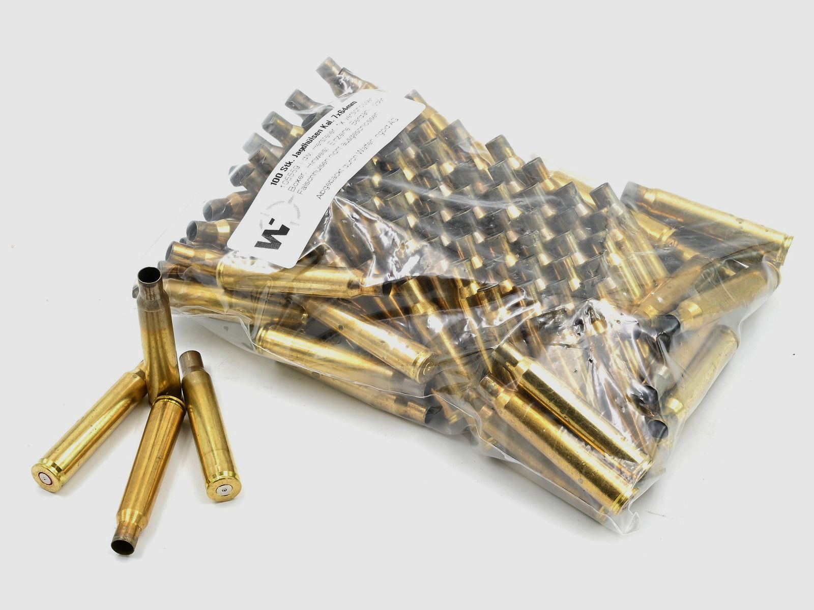 Jachtpatronen diverse fabrikanten 7×64, 100 stuks, Boxer, 1x geschoten