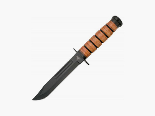 Terzo 11593 USMC KA-BAR Coltello Tattico da Combattimento con Manico in Pelle e Fodero in Pelle