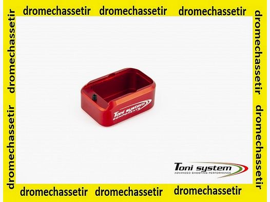 extension fond de chargeur 2 cartouches pour glock cal 9×19 rouge