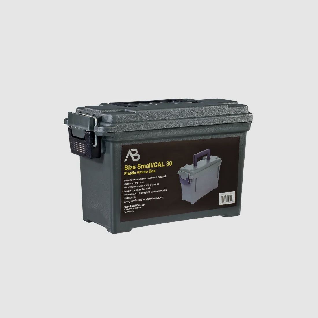 Set ammunition box size 1 (Cal.30) + size 2 (Cal.50), impact-resistant plastic, lockable, olive, without print