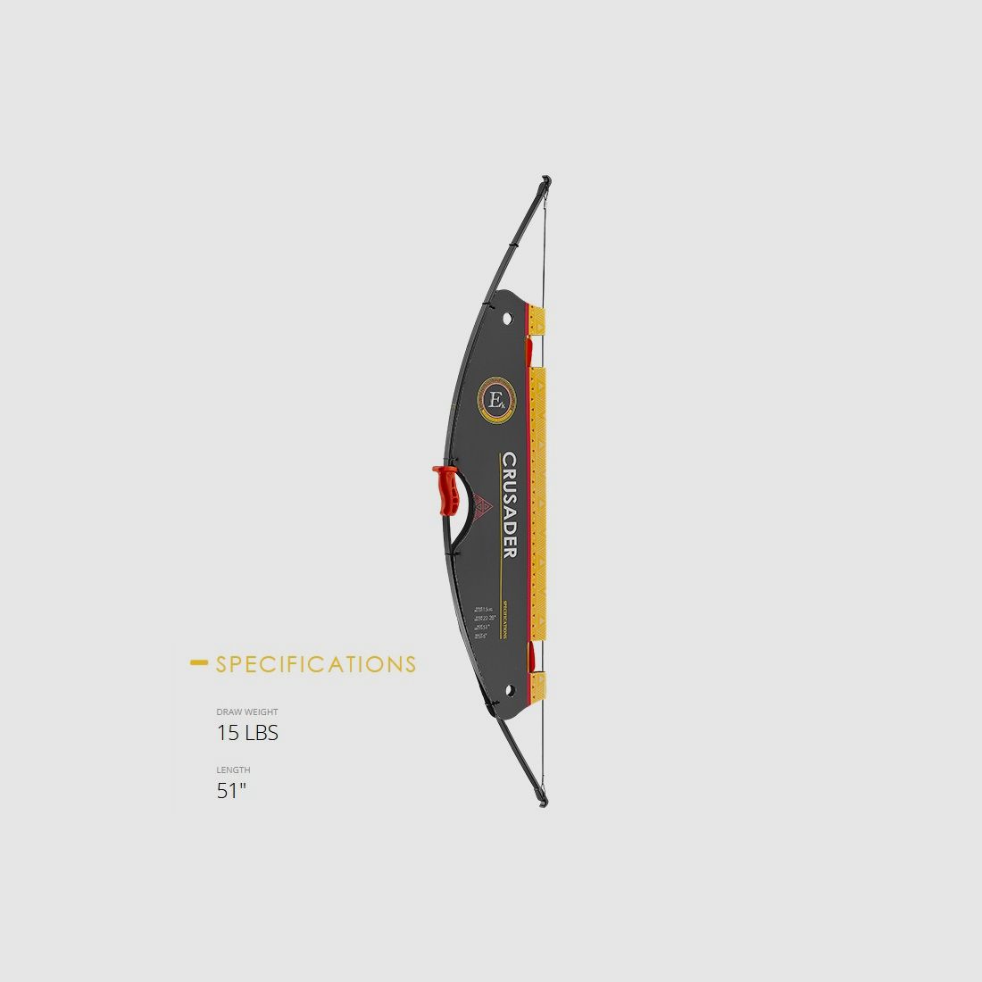 Jelly / Crusader arco ricurvo per bambini – kit, 15 lbs e 51″.
