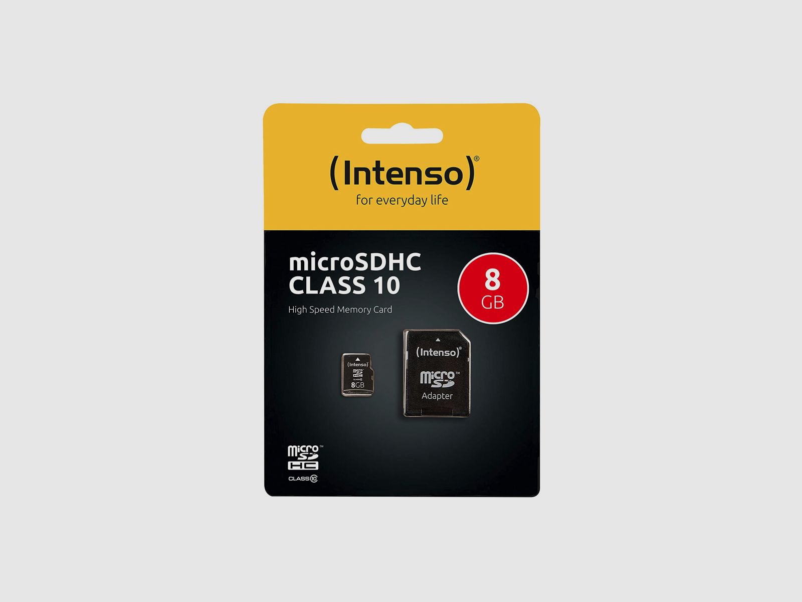 Intenso Micro SDHC 8GB Class 10 Speicherkarte inkl. SD-Adapter schwarz