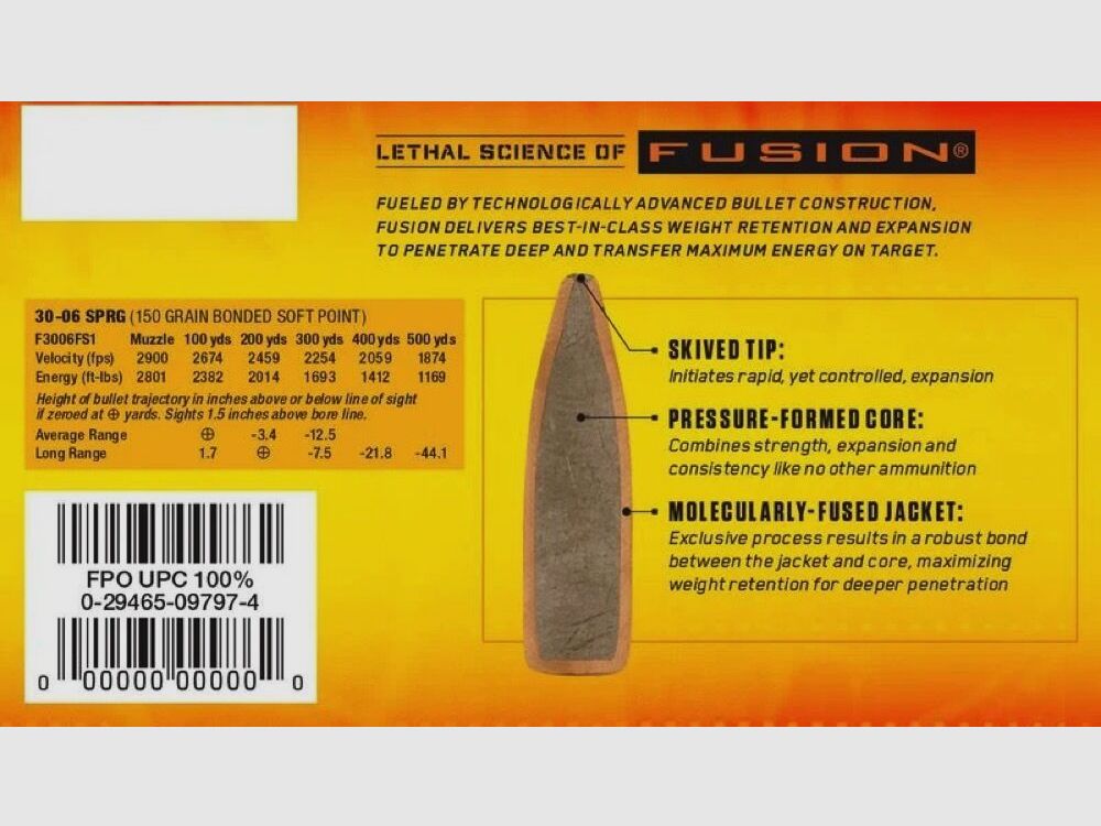 Federal Premium Ammunition Fusion BSP 150grs 20szt .30-06Spring