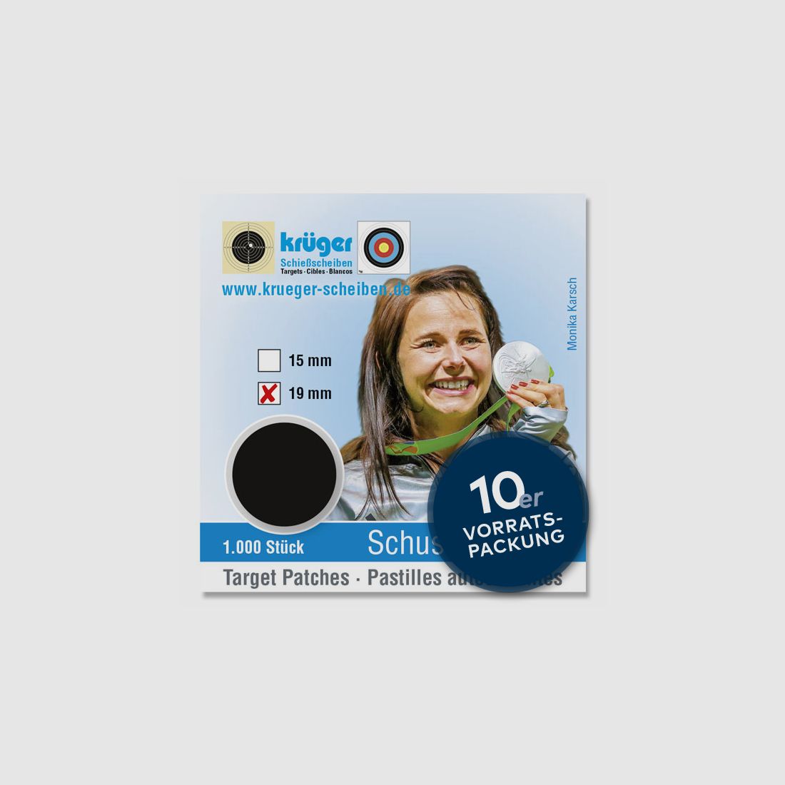 KRÜGER – Schusspflaster - Schwarz - ø 19 mm - 1 Packung