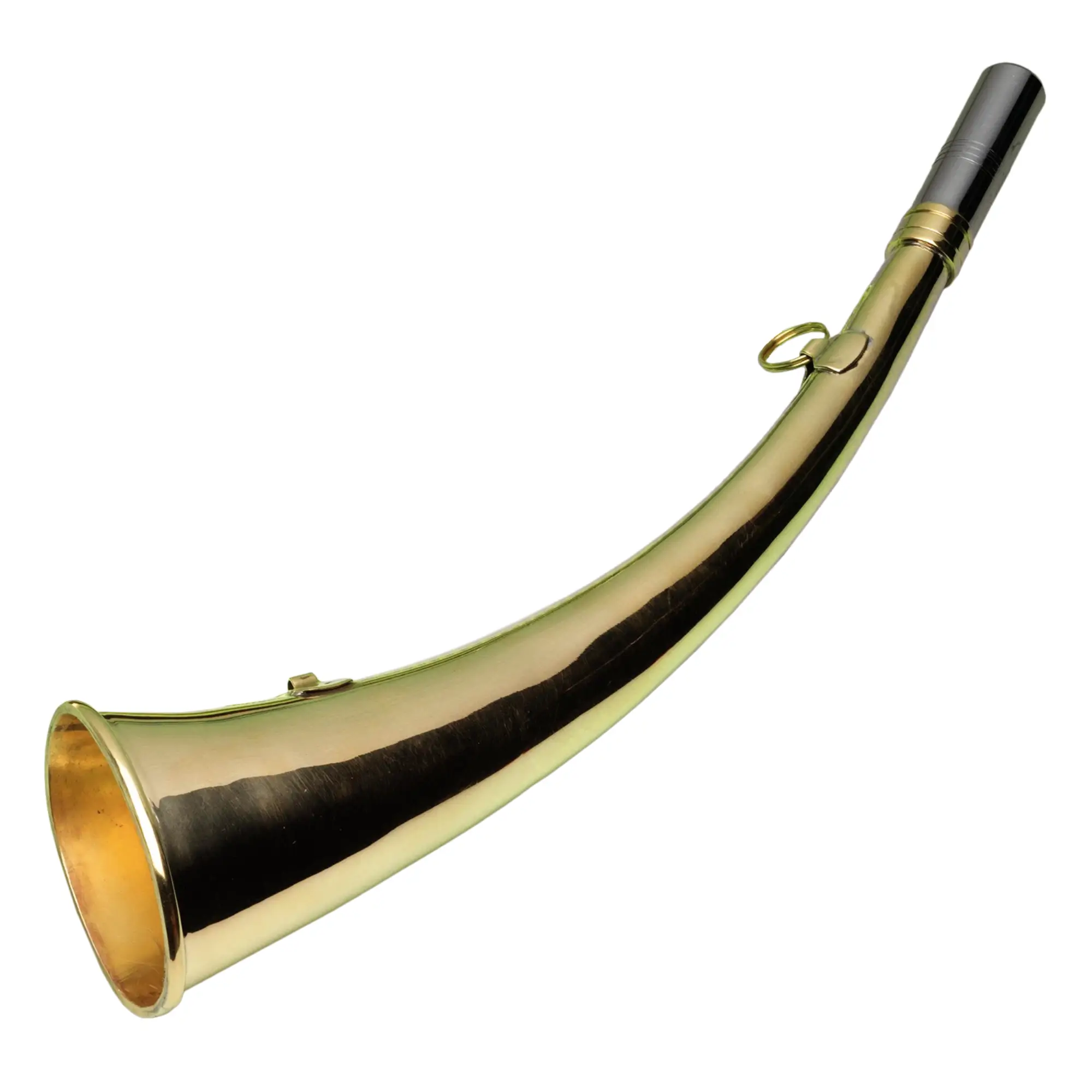 Messing jachthoorn, blank (25 cm)