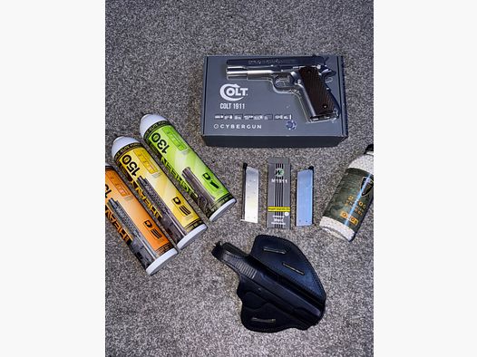 Cybergun / AWC Colt 1911A1 Vollmetall GBB 6mm BB silber