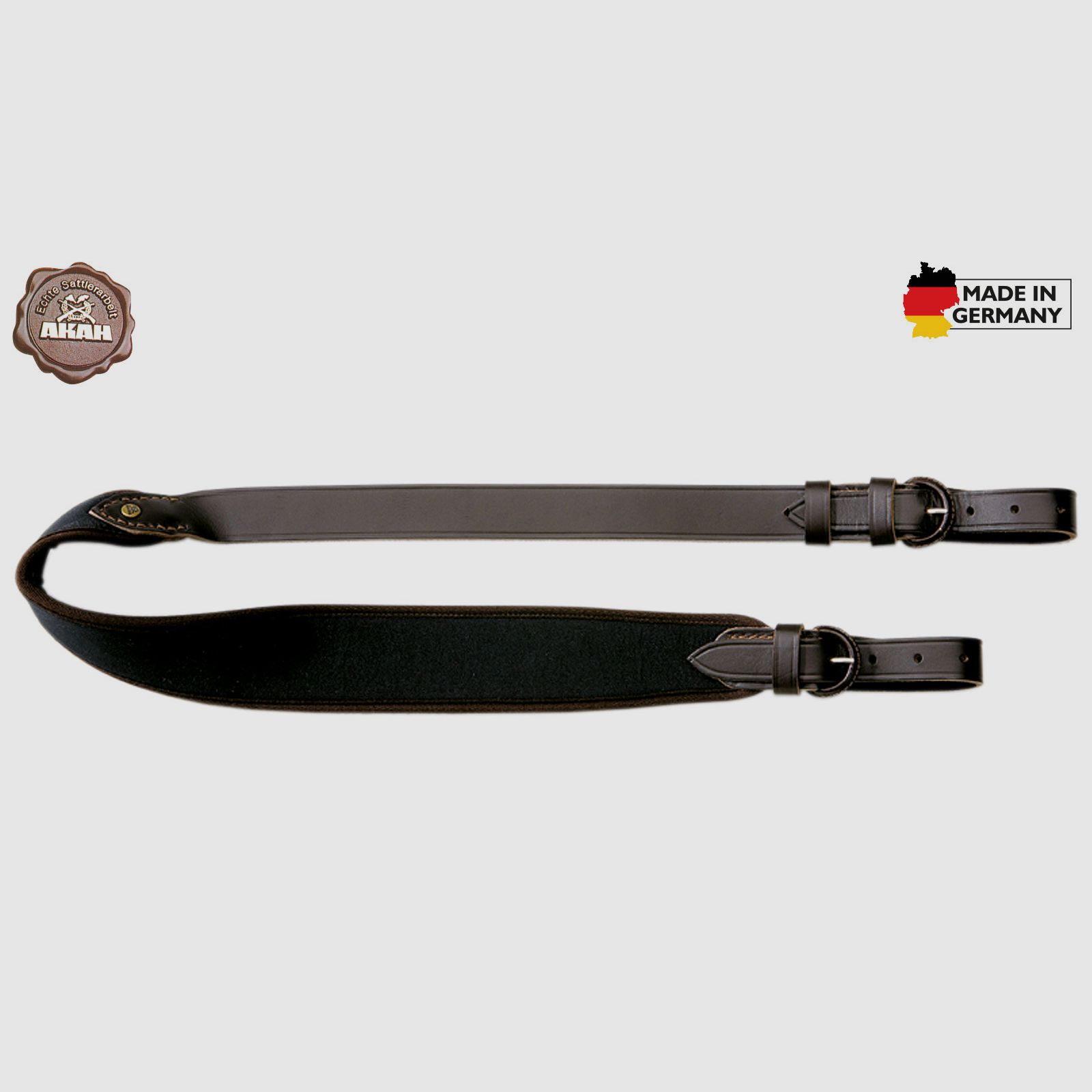 AKAH Gewehrriemen Büffel-Leder mit Neopren