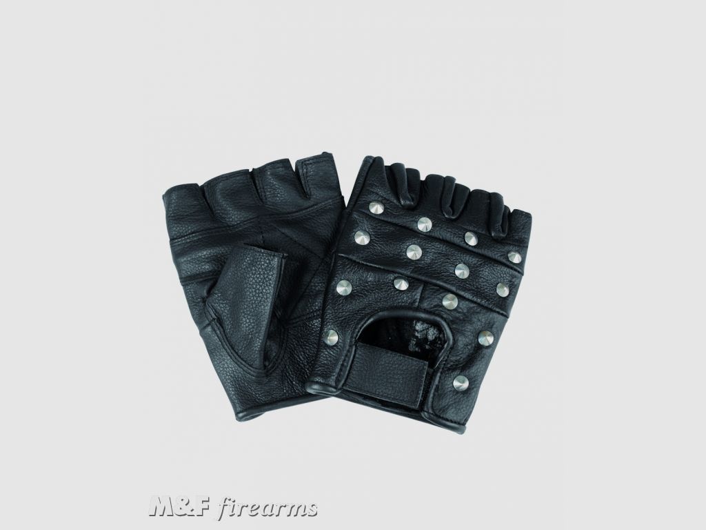 BIKER FINGERLINGE LEDER MIT NIETEN