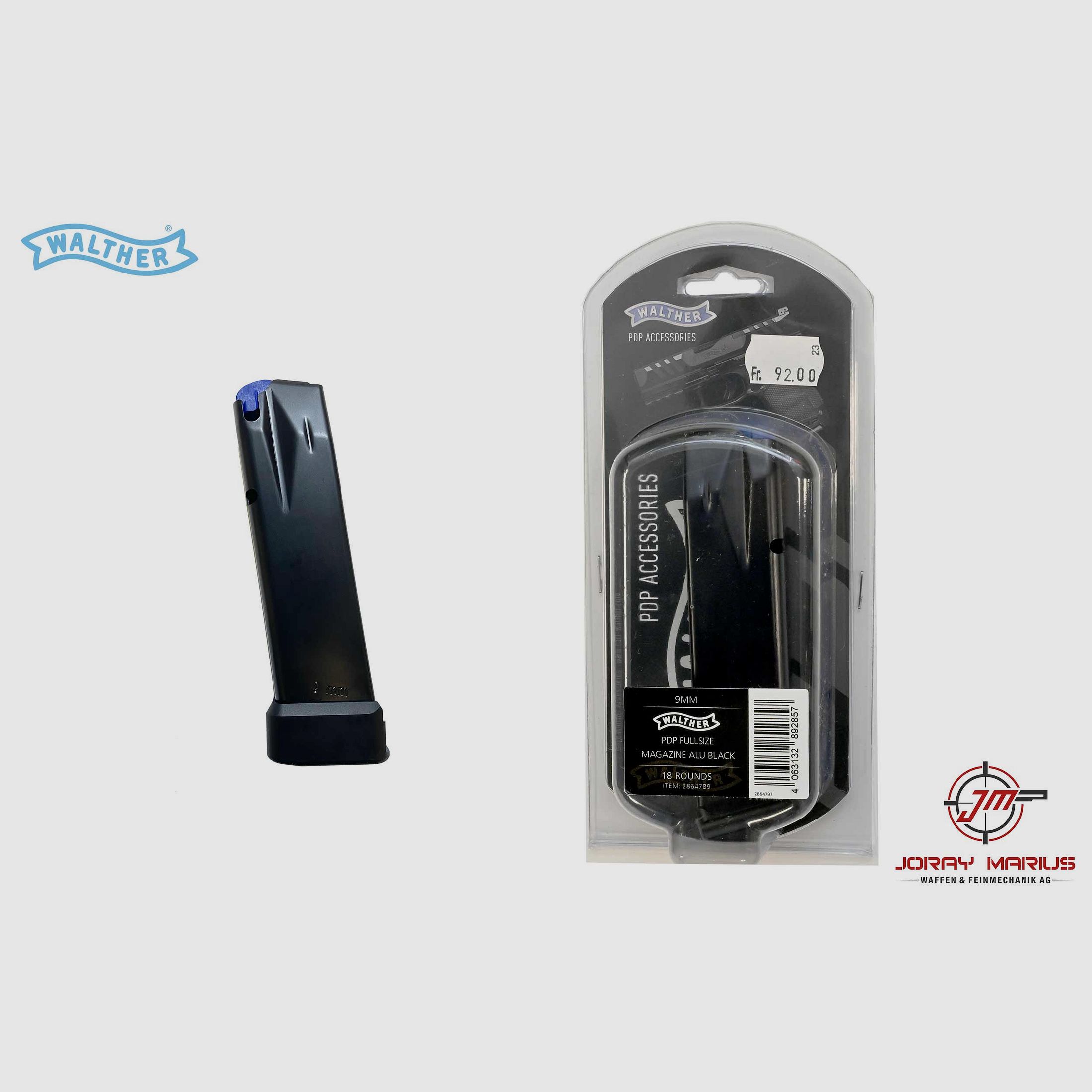 Walther PDP Pro Full Size Magazine 9mm Para, 18-round