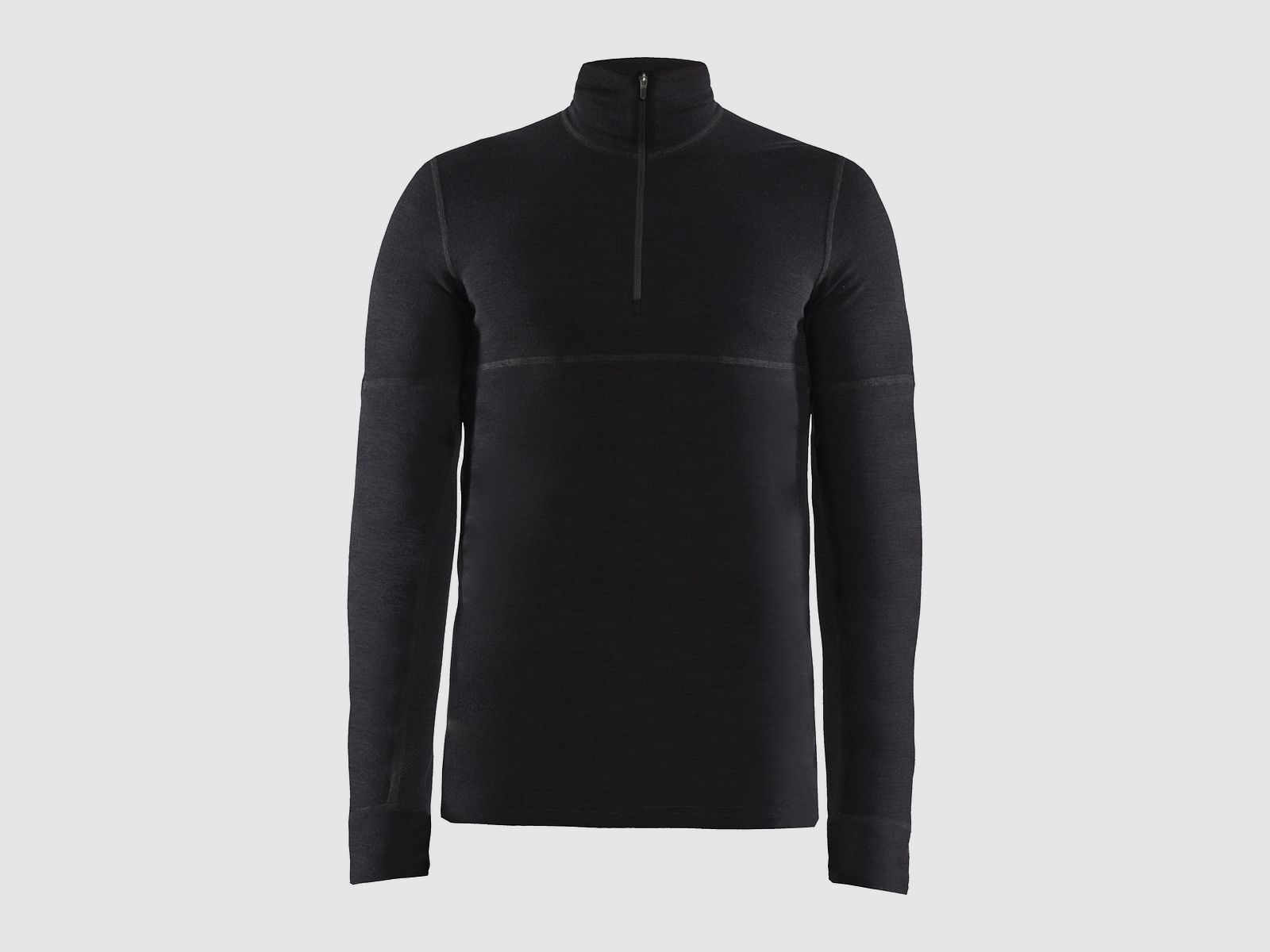 Craft Merino Zip-Up Base Layer for Men, Black L