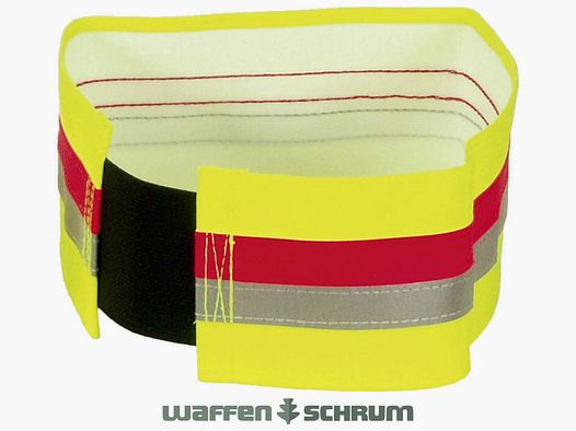 ZanTex Hundesignalband Silber/Rot/Neo Gummizug