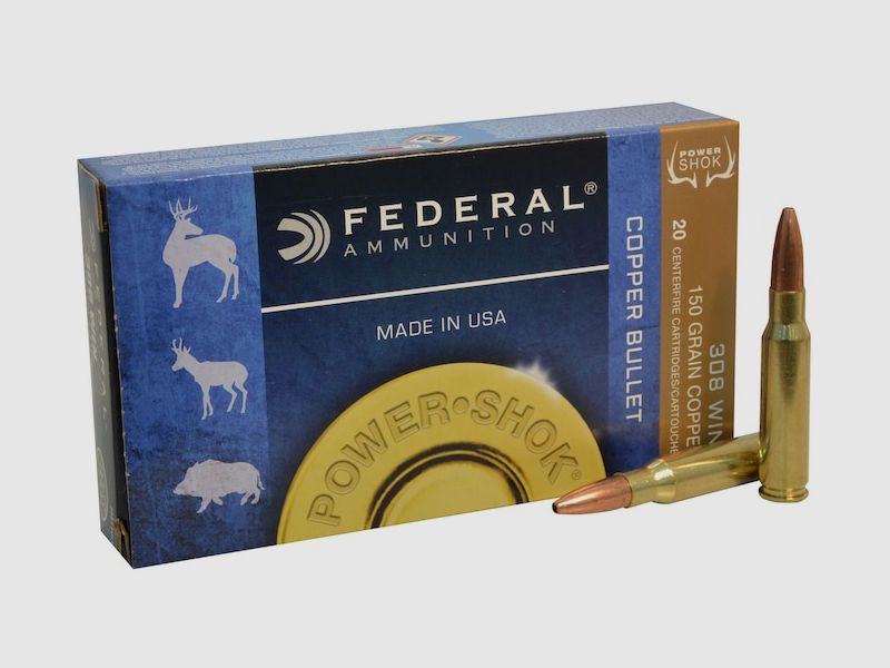 Federal Power-Shok .308 Win. 150GR Copper HP 20 Patronen