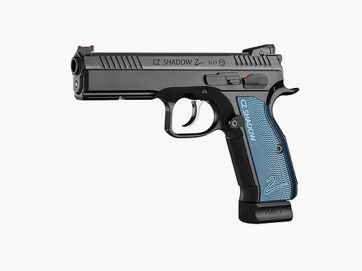 Pistole CZ Shadow 2 9mm Para , schwarz, blaue Alu-Griffschalen
