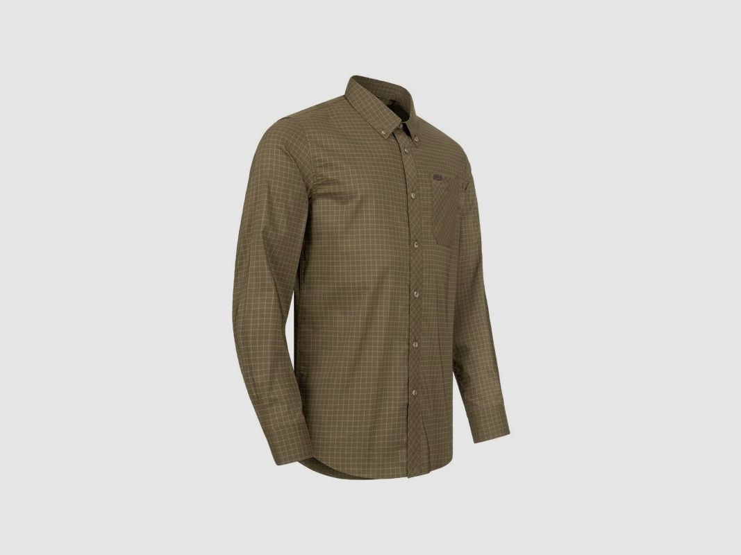 Blaser Stretch Shirt Serge Dark Olive Checked