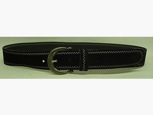 Velour-Leder 76 cm Länge - schwarz weiße Zackenumrandung