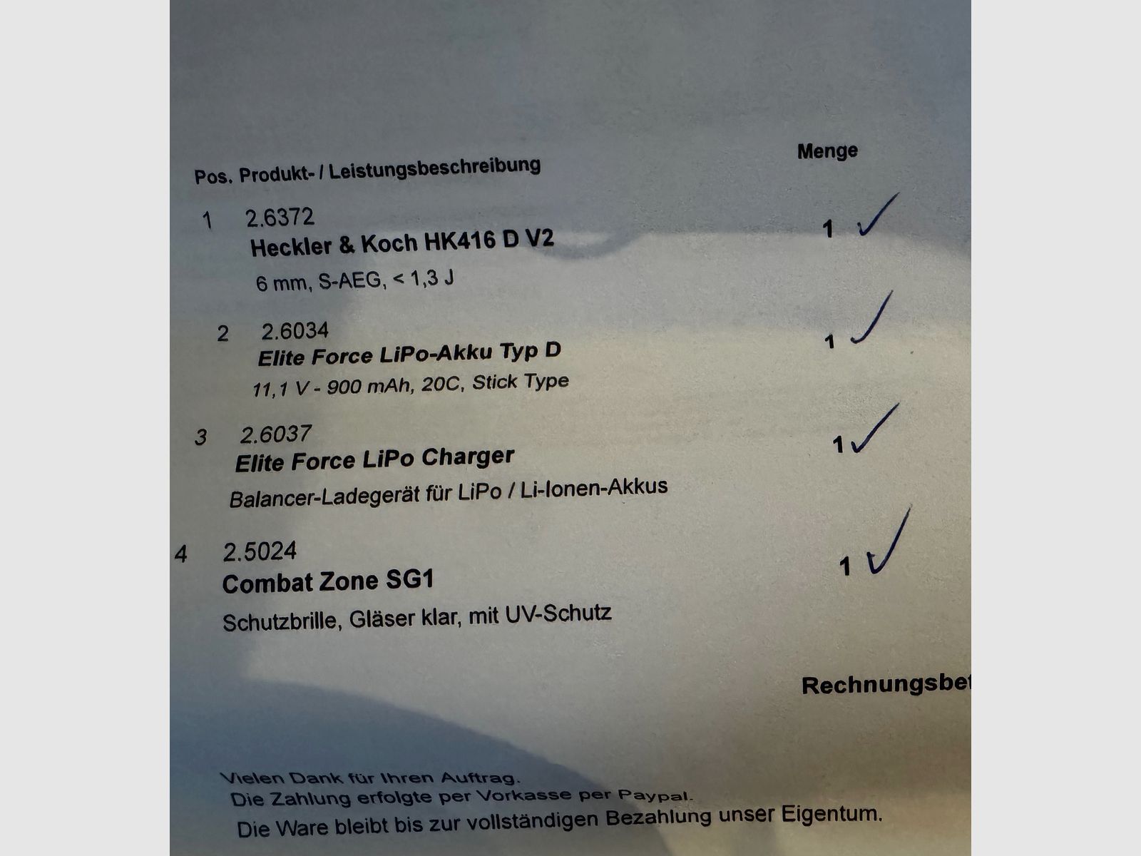 Heckler & Koch HK416 D y compris accessoires S-AEG