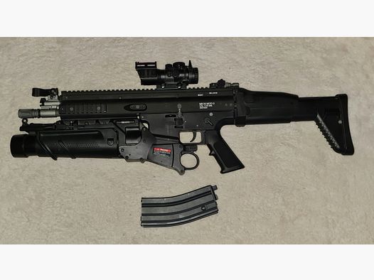 Wei-ETech FN Herstal SCAR-L full metal gas blow-back 6 mm BB black including conversion kit fully automatic