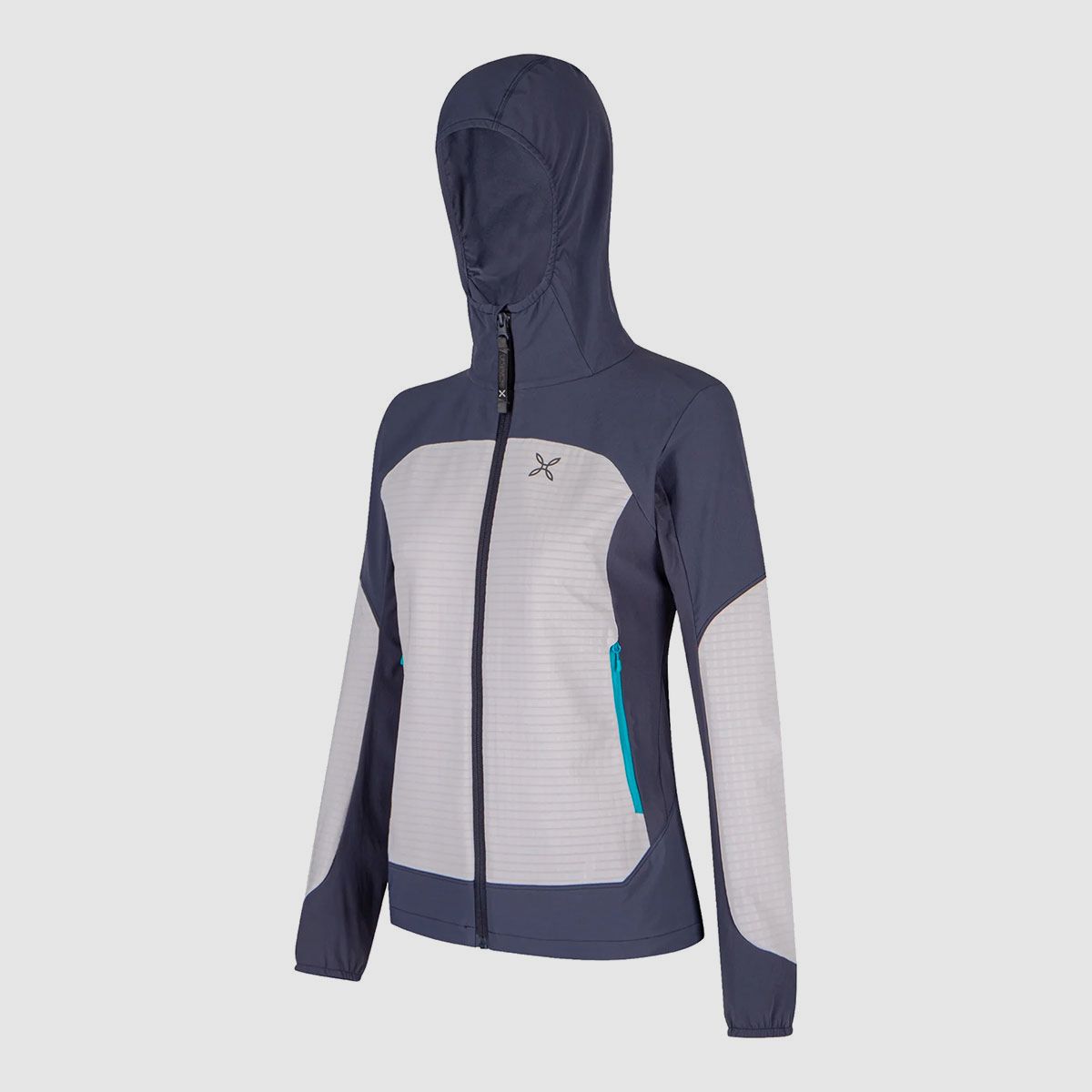 JACKE – MONTURA -DAMEN – SEED HOODED JACKET DAMEN ATHLETIC FIT Quiet Grey / Graphite Blue, Bild 3 von 3