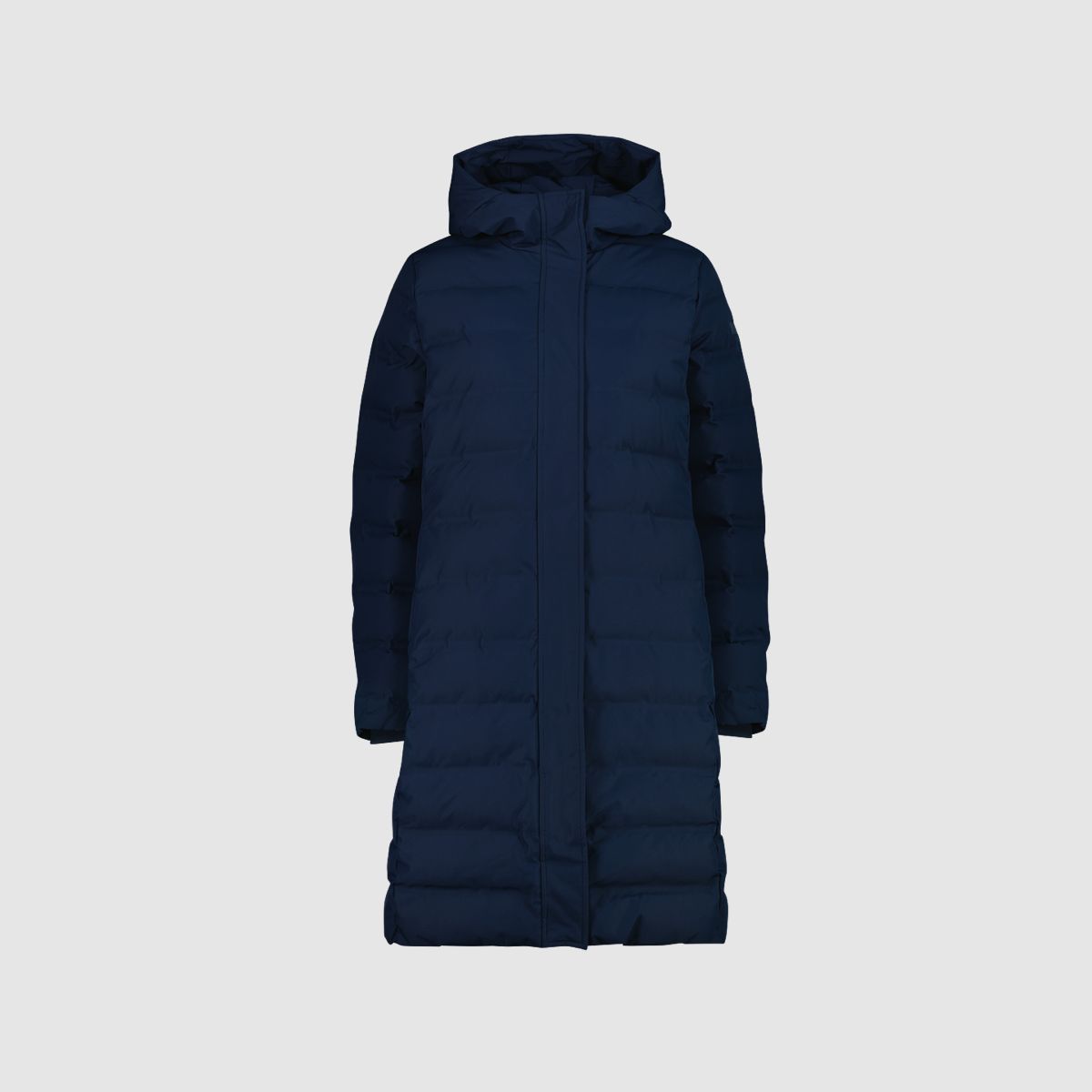 CMP Chaqueta Larga Acolchada para Mujeres con Capucha Azul Tinta