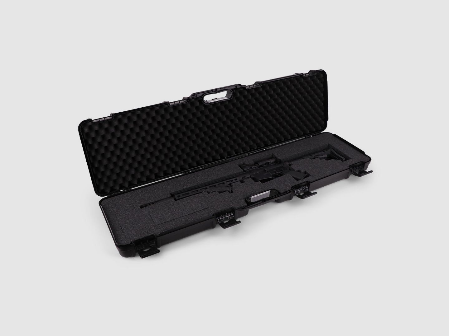 Housse de fusil d'hiver W11 117 cm pour 1 arme longue - plastique PP, 4 verrous push-pull, grille (Nuit)
