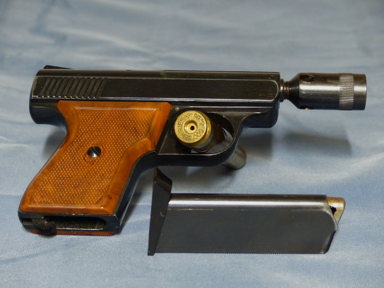 Schreckschuss Gas Pistole Rhöner SM Mod. 15 Cal. 8 mm Knall PTB 83 aus 1975 OVP vintage