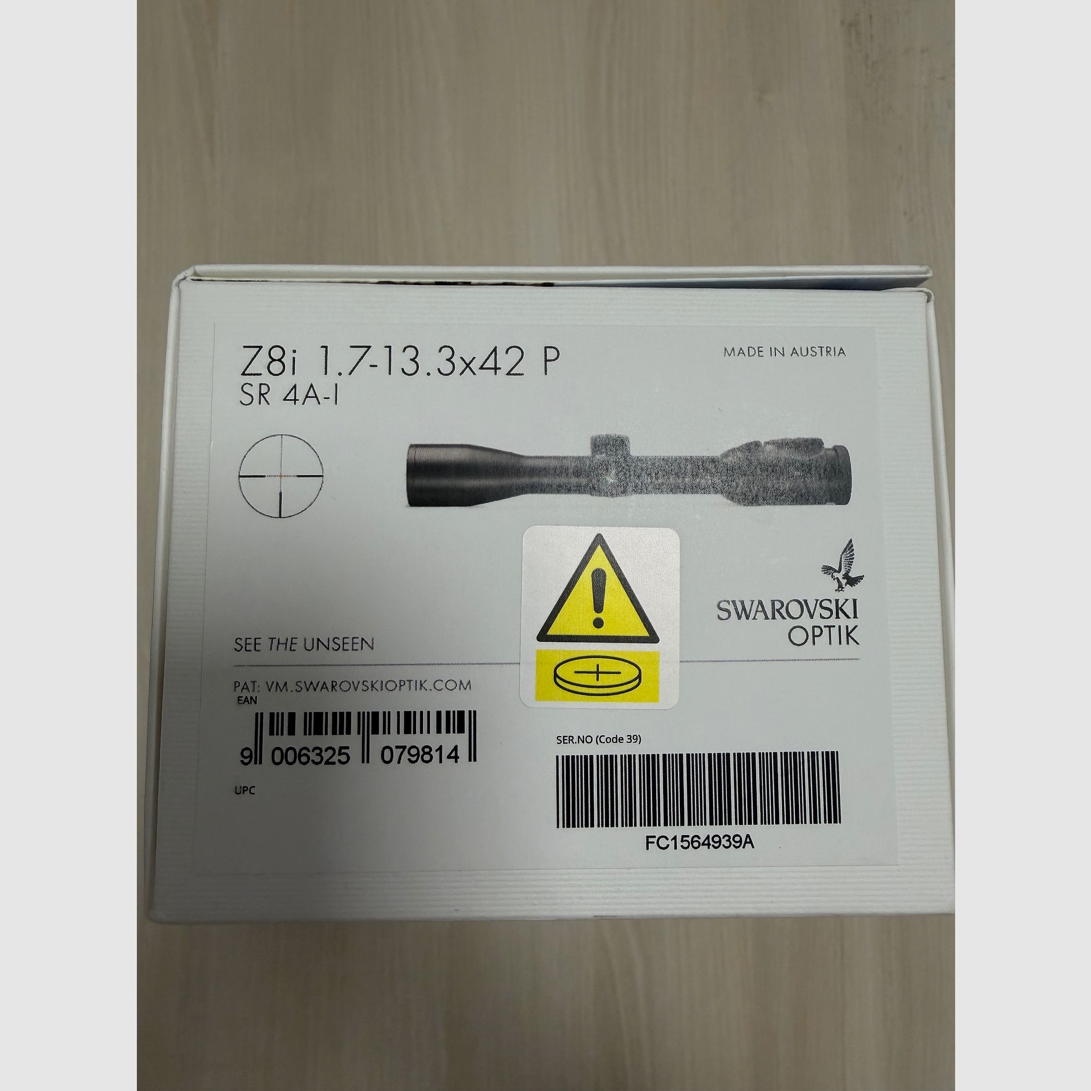 SWAROVSKI OPTIK Z8i 1.7-13.3x42 P SR with rail "The all-rounder