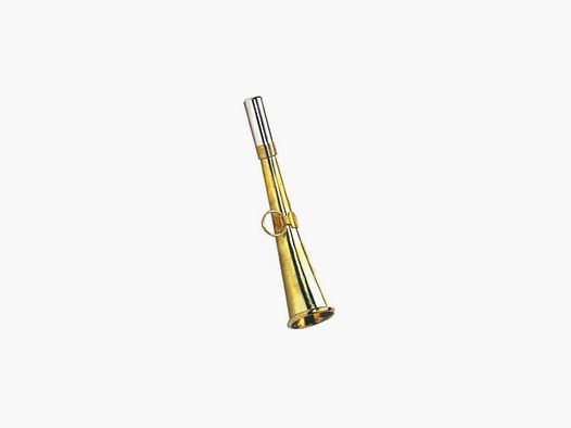 Plat pockethoorn 16 cm gepolijst messing - Elless