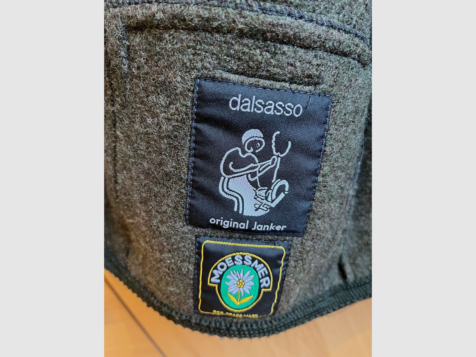 grüner Janker aus Wolle/ Wollweste