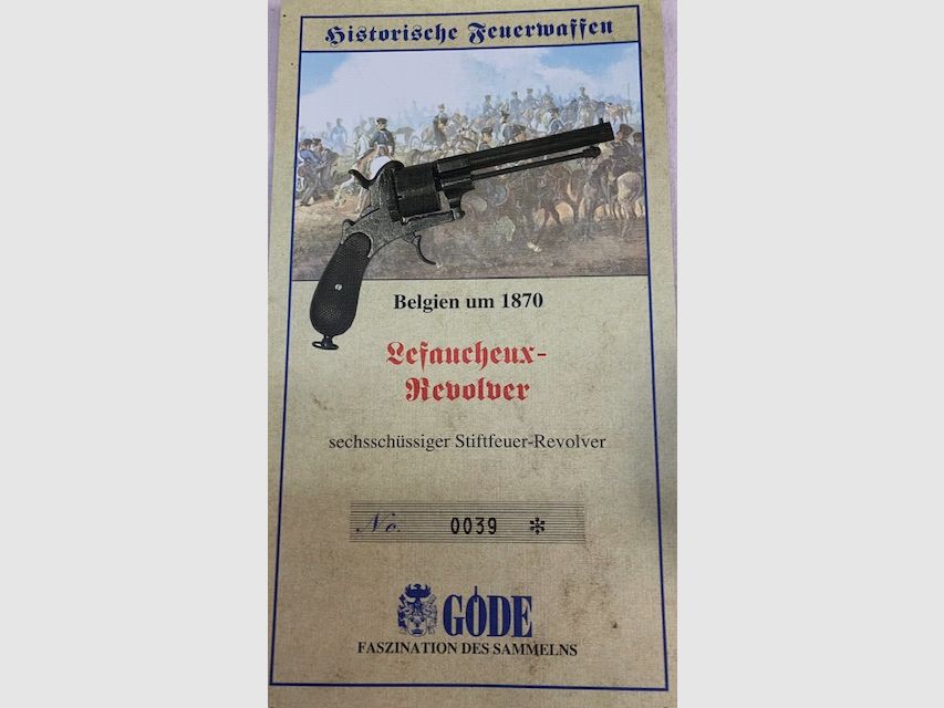 Lefaucheux Revolver 1870 Belgien  DEKO mit Göde Zertifikat