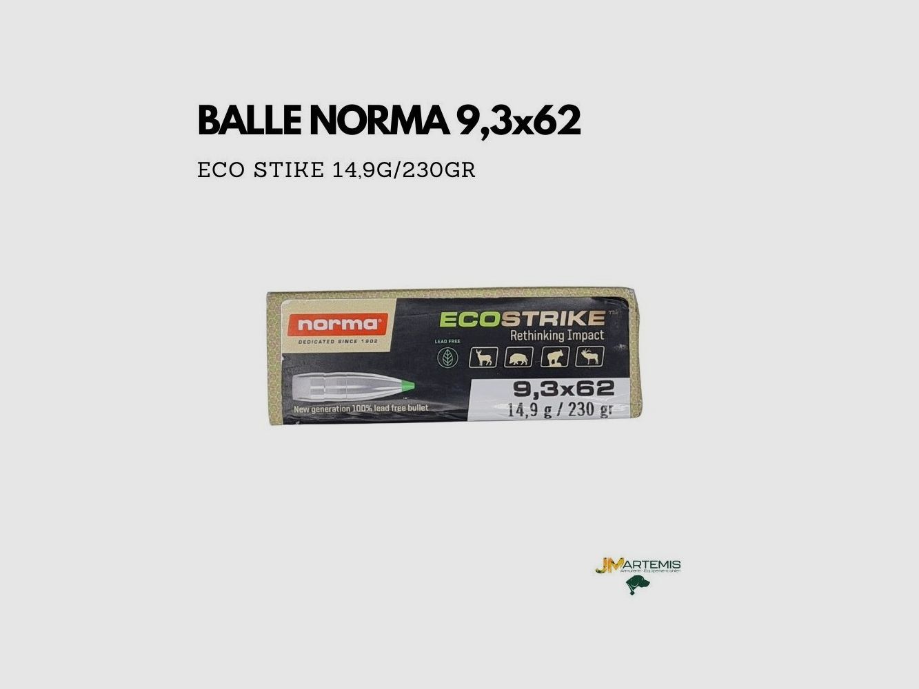 BALLE NORMA 9,3x62 ECO STRIKE 250GR, image 2 sur 3