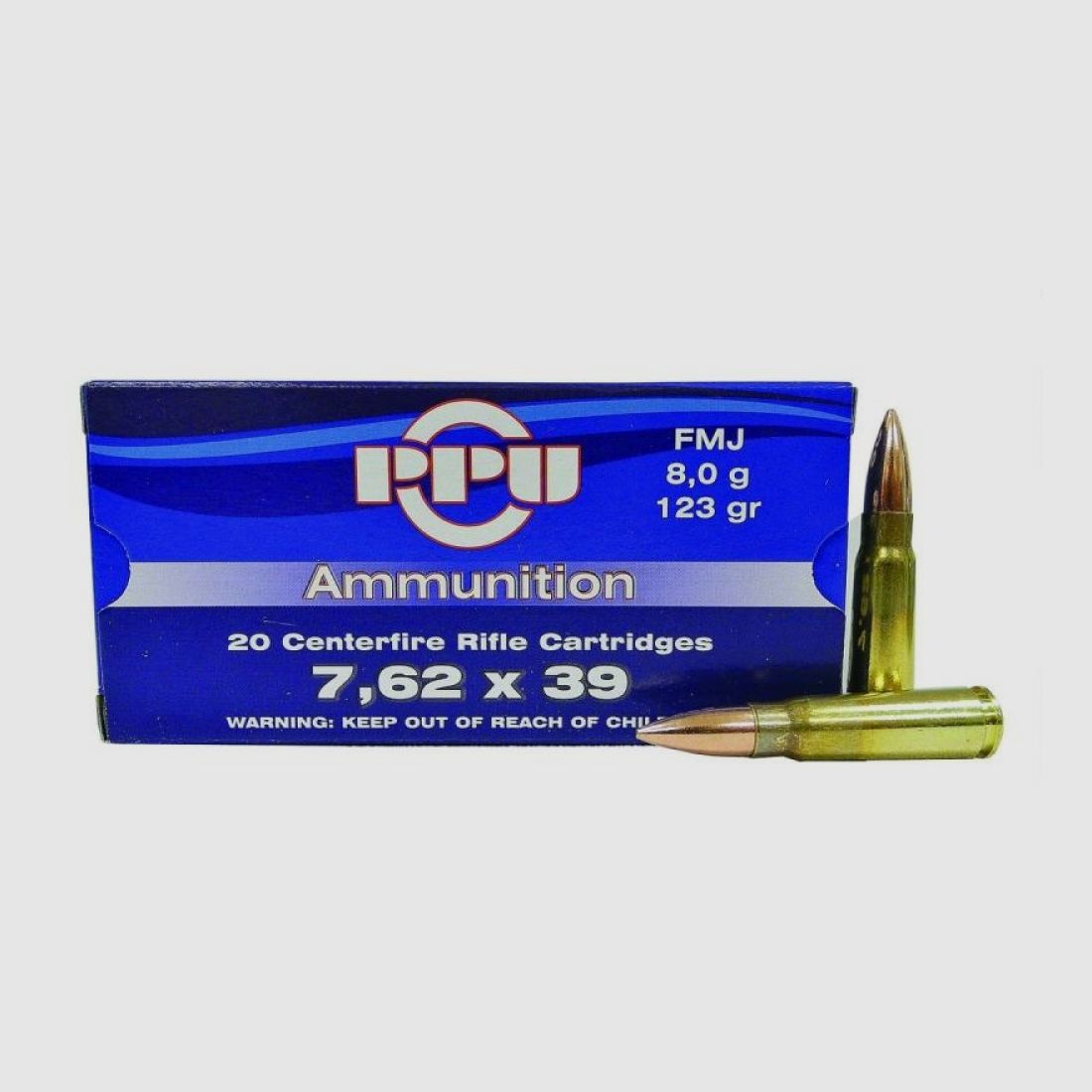 7.62x39 PPU FMJ 123grs VE20
