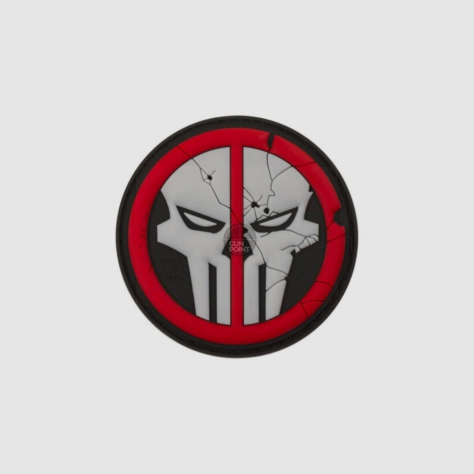 JTG Deathpool Skull Rubber Patch-Multicolor