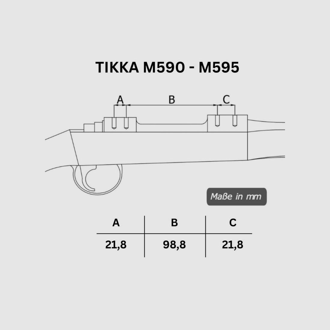 Rifle Doc Picatinny Weaver STAHL Schiene für TIKKA M590 - M595