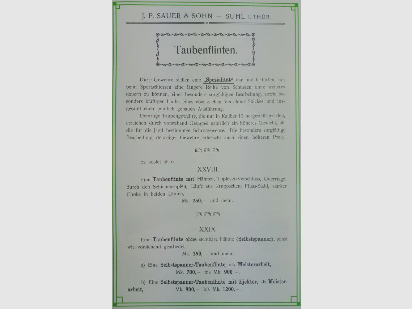 Sauer & Sohn / Suhl Modèle XXIX (29)