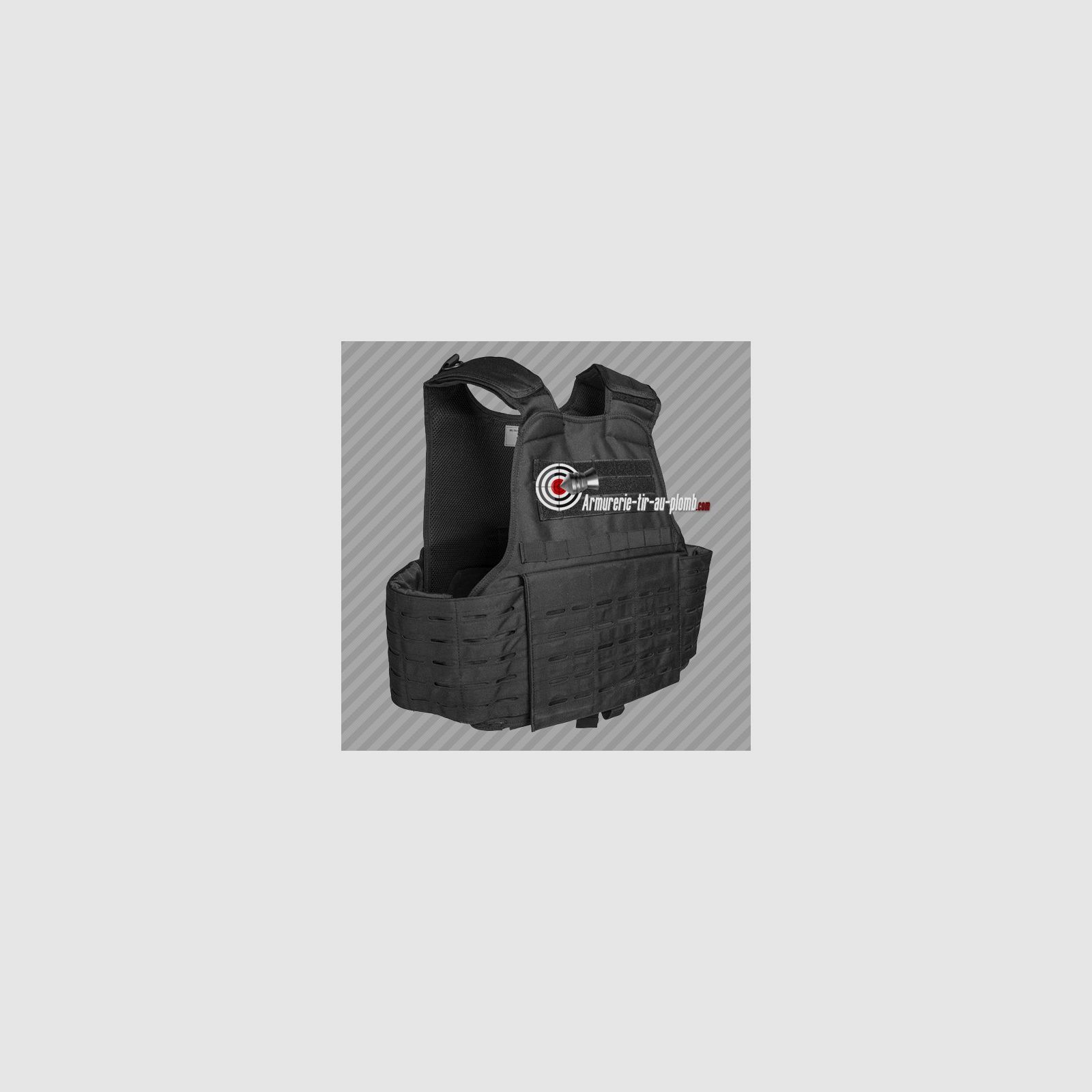Laser cut zwarte draagvest, afbeelding 1 van 2