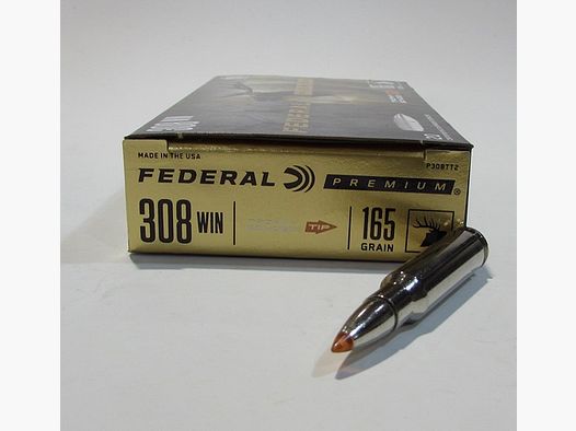 boite 20 cartouches 308 winchester FEDERAL Premium trophy bonded tip 165 grains