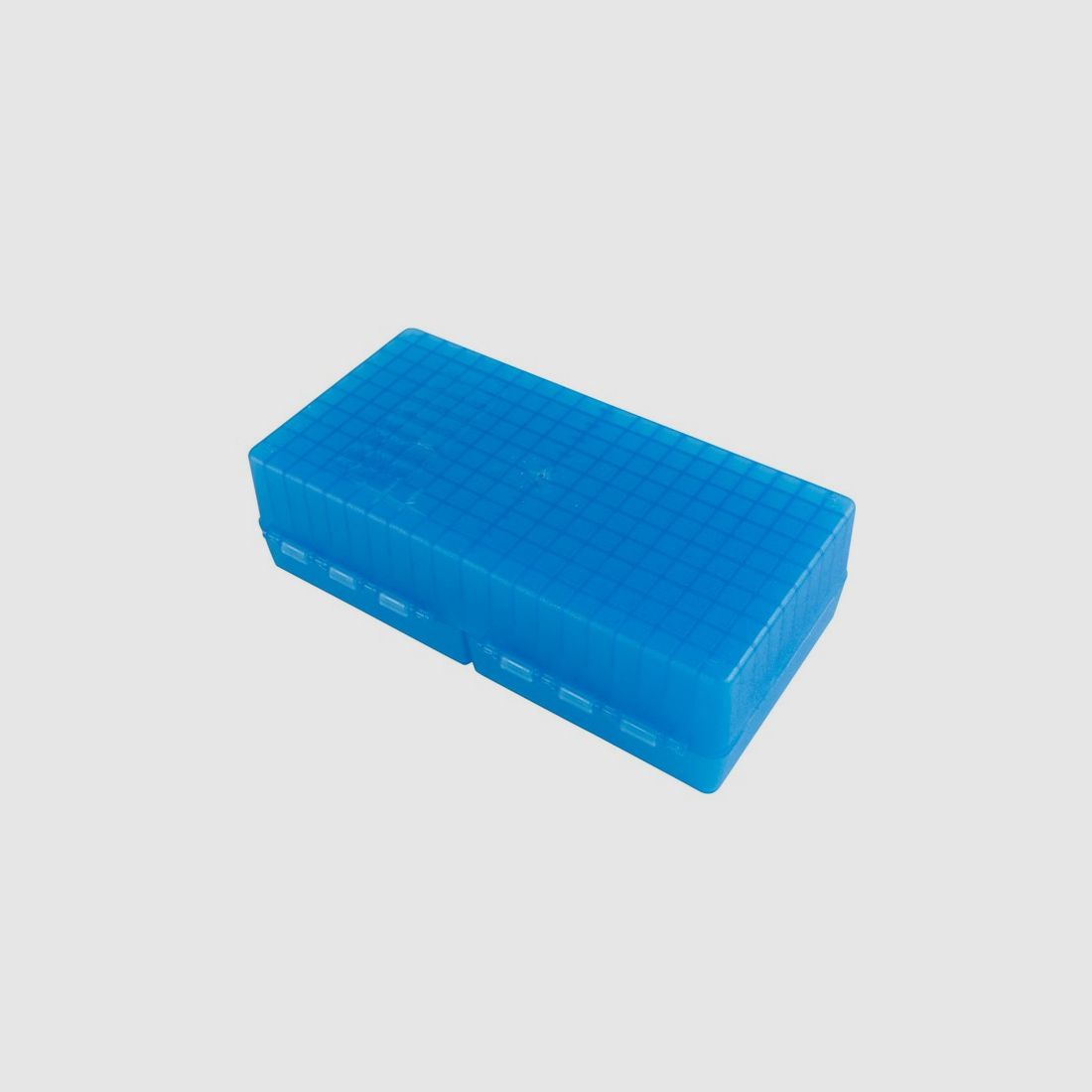 MTM scatola per cartucce RS-200-24 blu trasparente con coperchio a ribalta per 200 cartucce .223 e altre.