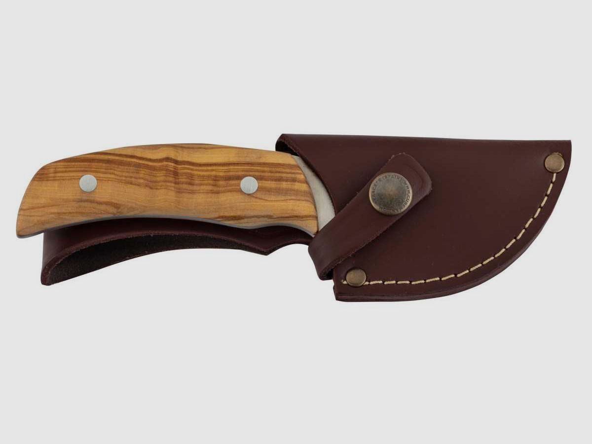 Cuchillo de desollado Cudeman mango de olivo - Mango de olivo, imagen 3 de 5