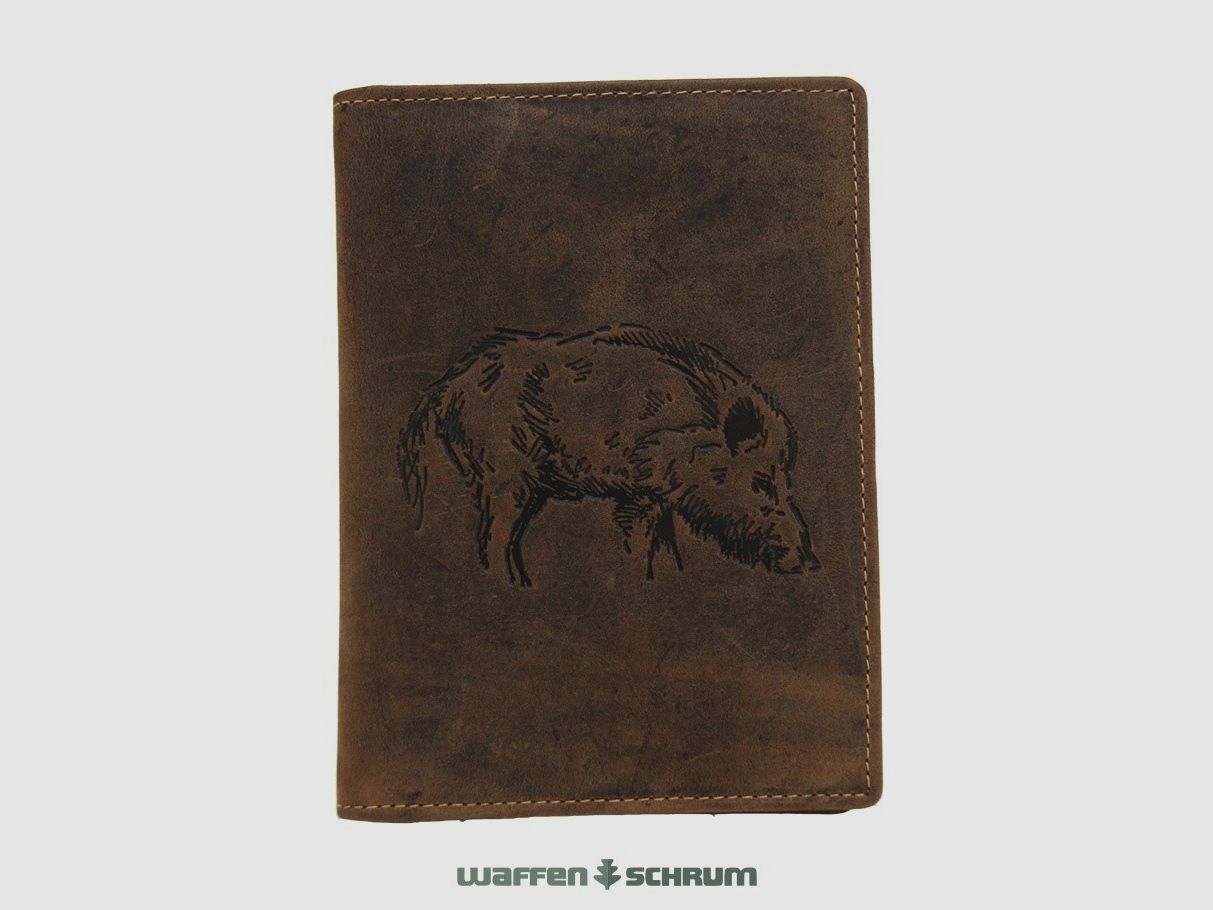 AKAH Jagdscheinetui Leder Keilermotiv 6 Fächer