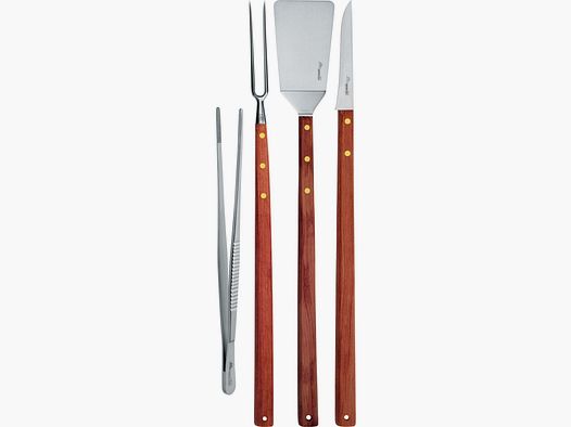 Due Cigni - Set Barbecue inox manico legno e pinza