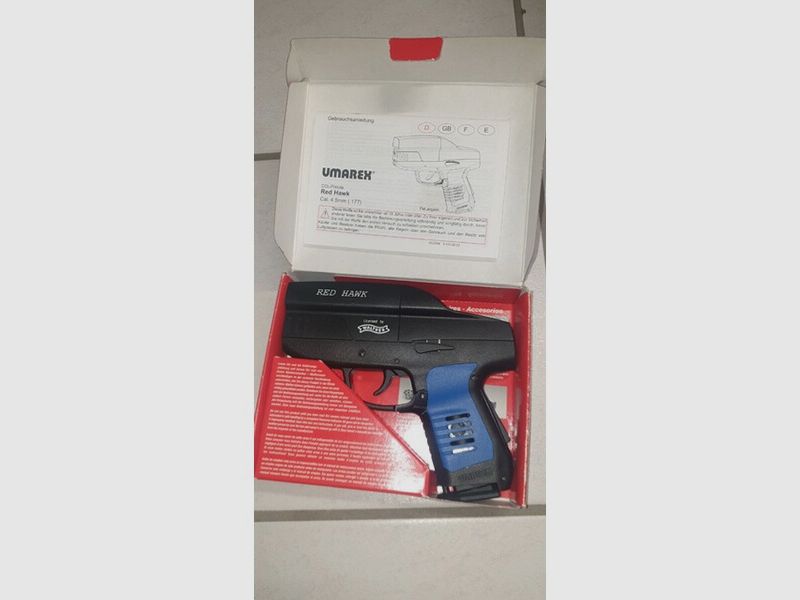 Walther Red Hawk Umarex BLAU CO2 4,5mm .177 Diabolo Pistole Redhawk