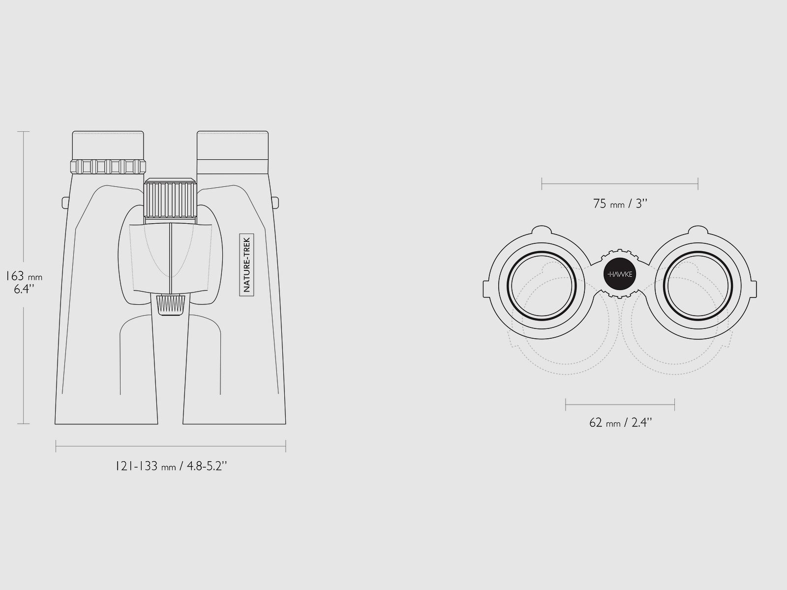 Hawke 35105 NATURE TREK 12x50 prismáticos