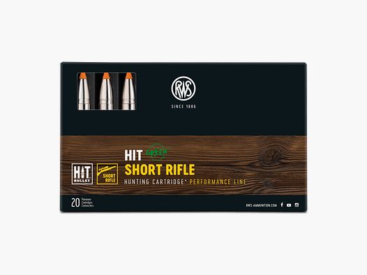 RWS Kal.9,3x62 Hit Short Rifle 16,2g / 250grs - Box mit 20 Stk.