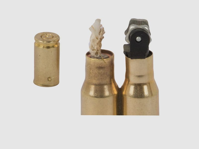Feuerzeug in Patronenform Kaliber 7,92 Ă— 57 mm 8 x 57 IS blinde Originalpatrone nachfĂĽllbar handgefertigt (P18)