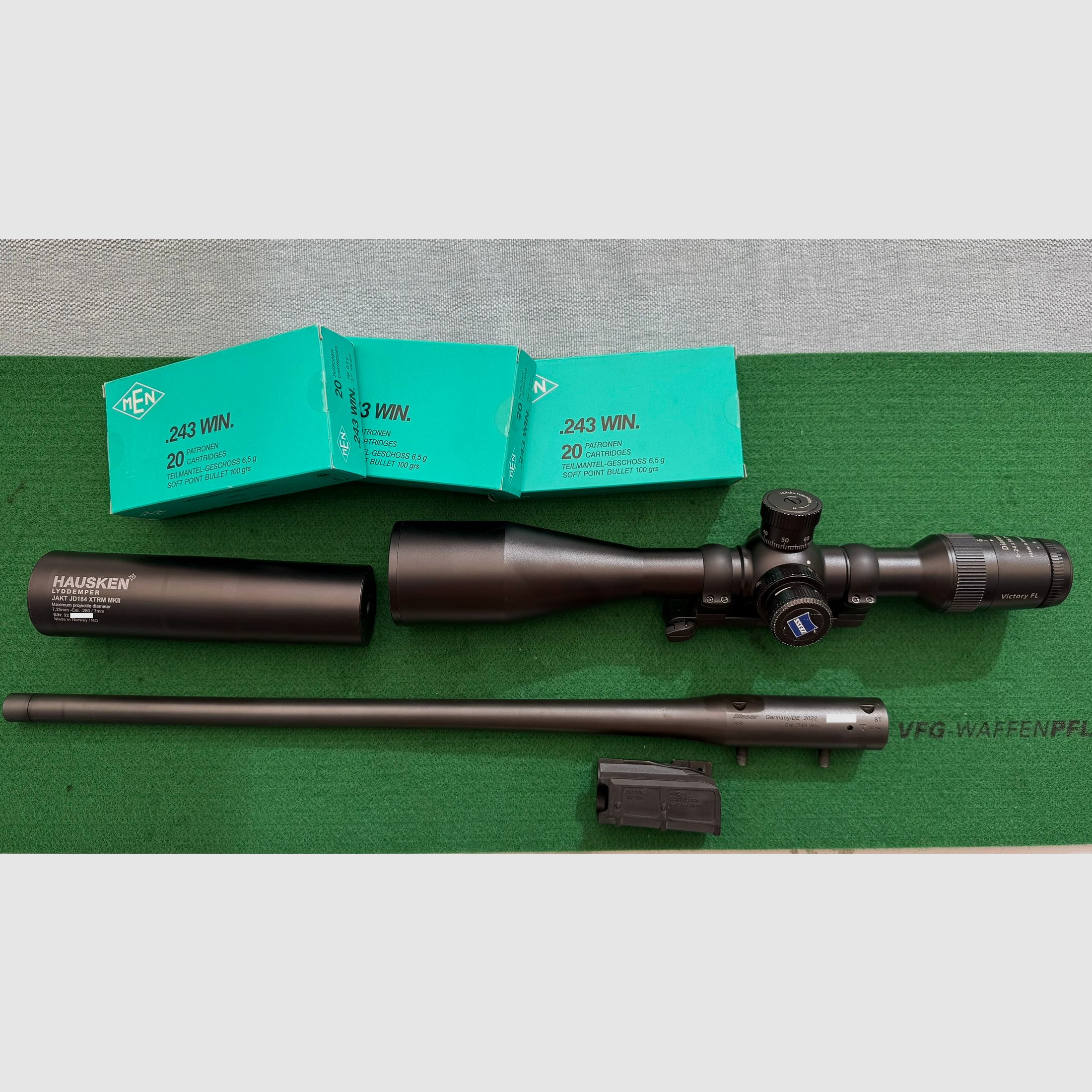 Blaser R8 Wechsellauf .243 Win mit Hausken 184 XTRM MK2 und Zeiss 6-24x56 FL
