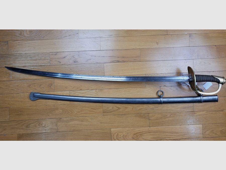 Seltenes Sabre 1822 der schweren Kavallerie (oder „Linienkavallerie“) – Der berühmte „Bancal“ – Kligenthal-Manufaktur August 1824 – Gutes Modell-Futteral – TBE, Bild 10 von 22